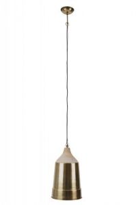 Dutchbone Lampa wisząca WOOD TOP mosiężna 5300074