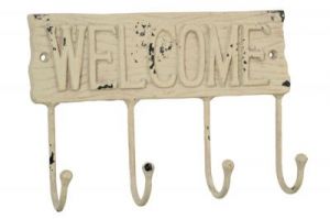 WIESZAK ŻELIWNY W KOLORZE EKRI - WELCOME